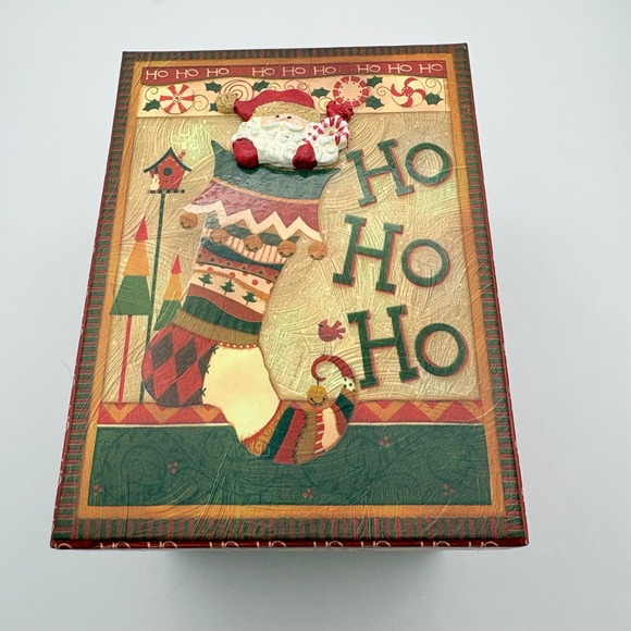 The Lang Bowman Company Other - The Lang Bowman Company Gift Box Red Santa Ho Ho Ho Folk Art 2005